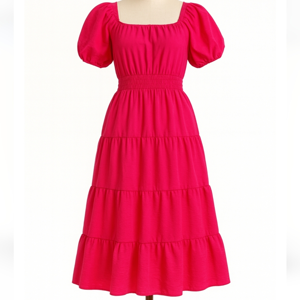 See You Monday Tiered Midi Dress Medium